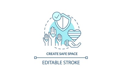 Creëer een veilige ruimte Turquoise Concept-pictogram