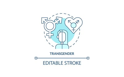 Ícone de conceito turquesa transgênero