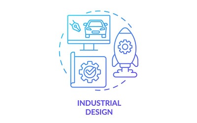 Icône de concept de dégradé bleu de conception industrielle