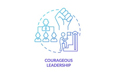 Icône de concept de dégradé bleu leadership courageux