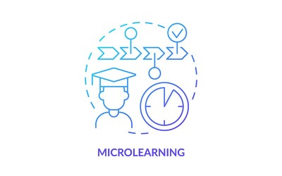 Icône de concept de dégradé bleu microlearning