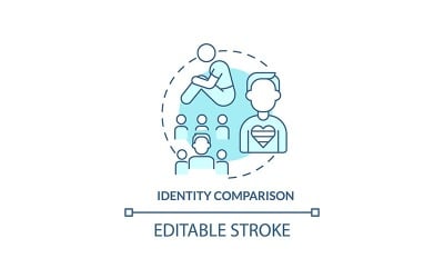 Icono de concepto turquesa de comparación de identidad