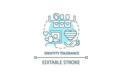 Icono de concepto turquesa de tolerancia de identidad