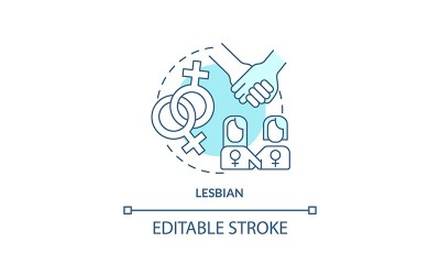 Icono de concepto turquesa lesbiana