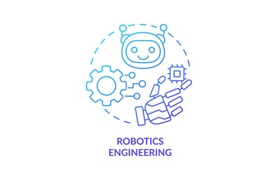 Inżynieria robotyki Niebieska ikona koncepcji gradientu