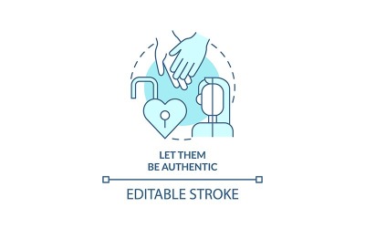 Let Them Be Authentic Turquoise Concept Icon