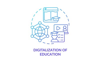 Numérisation de l&amp;#39;icône de concept de dégradé bleu de l&amp;#39;éducation