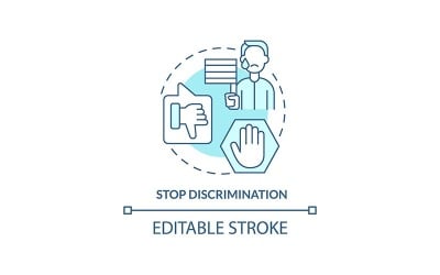 Stop Discrimination Turquoise Concept Icon