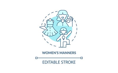 Women Manners Turquoise Concept Icon