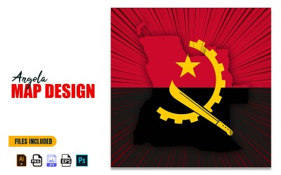 Angola självständighetsdagen karta designillustration