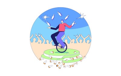 Detrás del concepto de ilustración vectorial libre de éxito