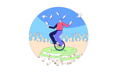 Dietro il concetto di illustrazione vettoriale gratuito di successo