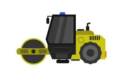Road roller  in vector on background