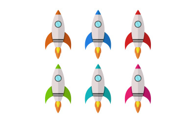 Rocket illustrated in vector on background
