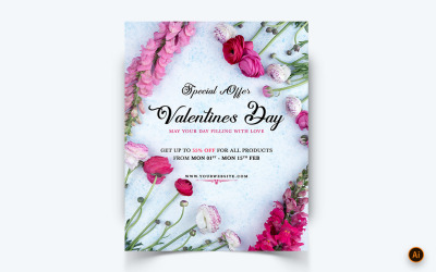 Шаблон дизайна ленты Instagram в социальных сетях для вечеринки в честь Дня святого Валентина-06