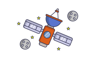 Satellite illustrated in vector on background
