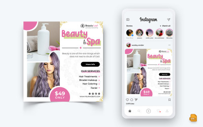 Skönhetssalong och Spa Social Media Instagram Post Design-58