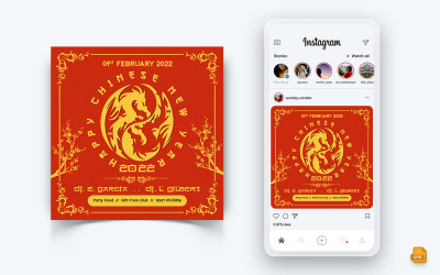 Çin Yeni Yılı Sosyal Medya Instagram Post Tasarımı-11