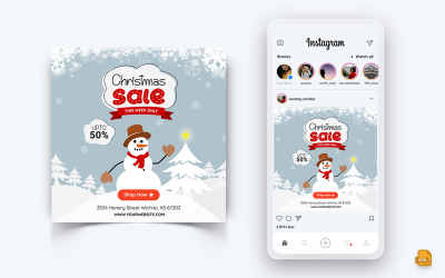 Julerbjudande Rea Firande Sociala medier Instagram Post Design Mall-06