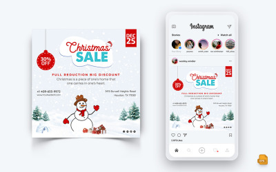 Julerbjudande Rea Firande Sociala medier Instagram Post Design Mall-09