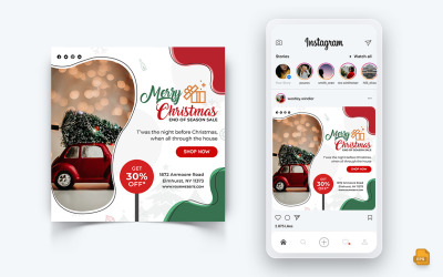 Julerbjudande Rea Firande Sociala medier Instagram Post Design Mall-11