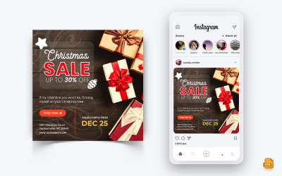 Offerta di Natale Vendita Celebrazione Social Media Instagram Post Design Template-01