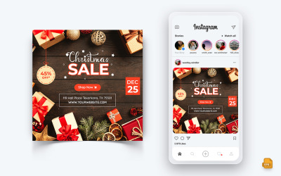 Offerta di Natale Vendita Celebrazione Social Media Instagram Post Design Template-02