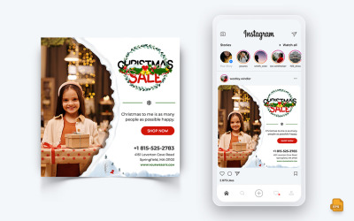 Offerta di Natale Vendita Celebrazione Social Media Instagram Post Design Template-13