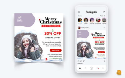 Offerta di Natale Vendita Celebrazione Social Media Instagram Post Design Template-14