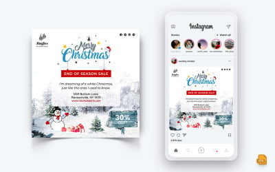 Offerta di Natale Vendita Celebrazione Social Media Instagram Post Design Template-16