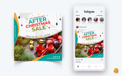 Offre de Noël Vente Célébration Modèle de conception de publication Instagram sur les médias sociaux-04