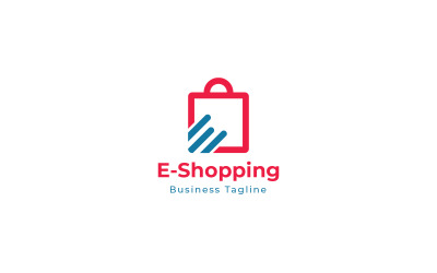 E Letter Shopping Logo Design Template
