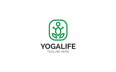 Modèle de conception de logo de vie de yoga