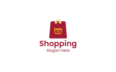 Modello di disegno vettoriale del logo dello shopping