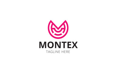 Modelo de vetor de design de logotipo de letra M Montex