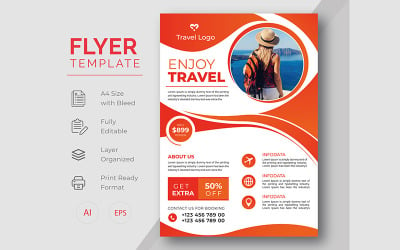 Modern Creative Travel Flyer Template Design
