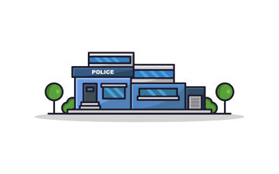 Police station illustrated in vector on background