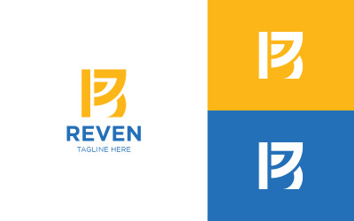 R betű Reven logó tervezősablon