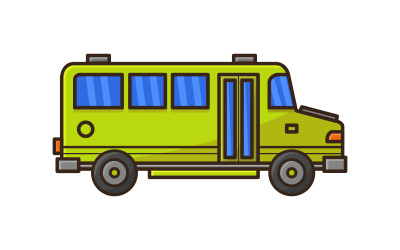 School bus illustrated in vector on background