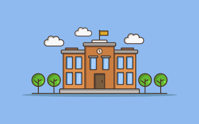 School  in vector on white background