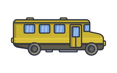 Schulbus in Vektor auf einem Hintergrund dargestellt