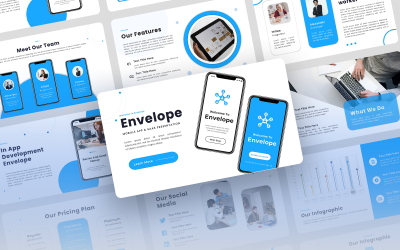 Envelop - Mobiele app &amp;amp; SAAS PowerPoint-sjabloon
