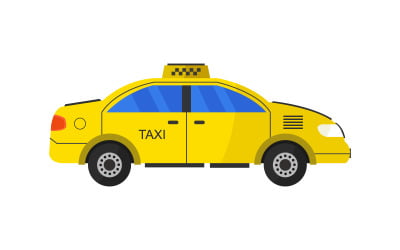 Taxi ilustrado en vector sobre fondo