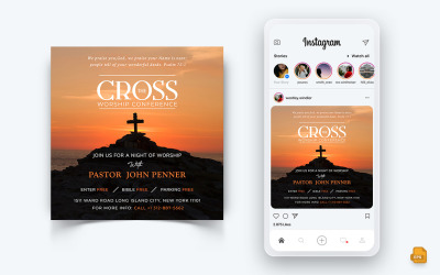 Церковна мотиваційна промова Дизайн допису в Instagram у соціальних мережах-16