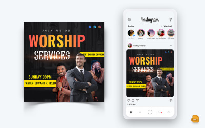Церковная мотивационная речь в социальных сетях Instagram Post Design-04
