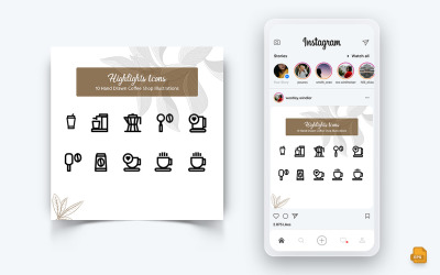 Conception de publication Instagram de médias sociaux de café-01