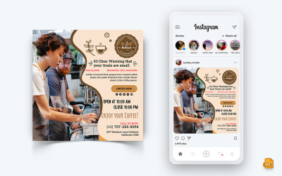Conception de publication Instagram de médias sociaux de café-04