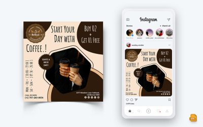 Conception de publication Instagram de médias sociaux de café-05