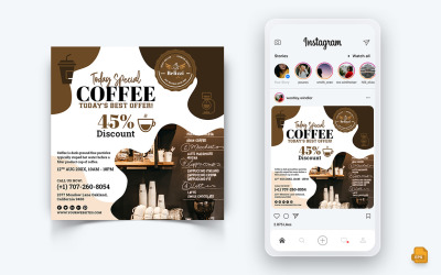 Conception de publication Instagram de médias sociaux de café-06