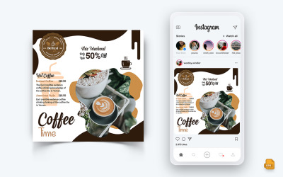 Conception de publication Instagram de médias sociaux de café-07